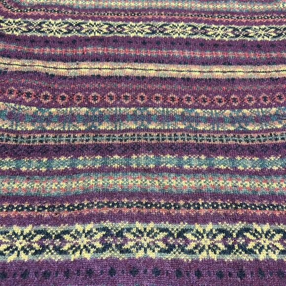 J Crew Mercantile Adult Crewneck Sweater Size Large L All Over Print Lambs Wool - Picture 3 of 7